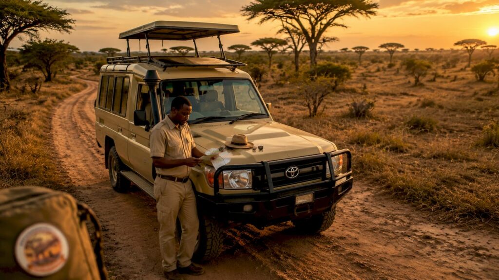Jeep con tetto apribile pronta per un emozionante safari in Kenya Tipi di jeep safari kenya