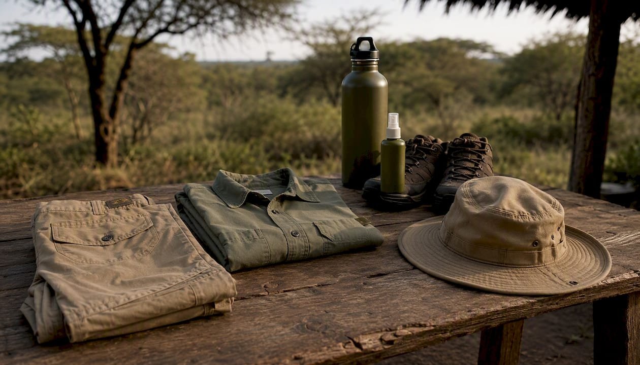 Abbigliamento e accessori safari nei toni neutri