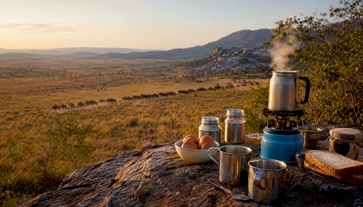 Colazione nella savana con vista sugli animali selvatici