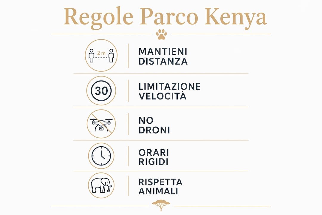 Infografica: le regole fondamentali da seguire nei parchi del Kenya