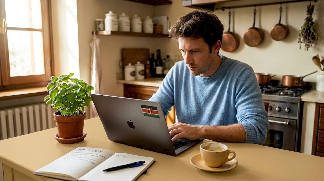 Viaggiatore italiano alle prese con la richiesta online dell’eTA per il Kenya