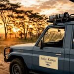 Jeep da safari all’interno di un parco nazionale in Kenya