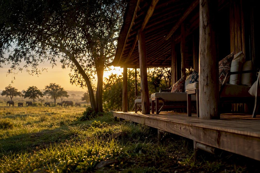 Tenda safari vs lodge all'alba in Kenya
