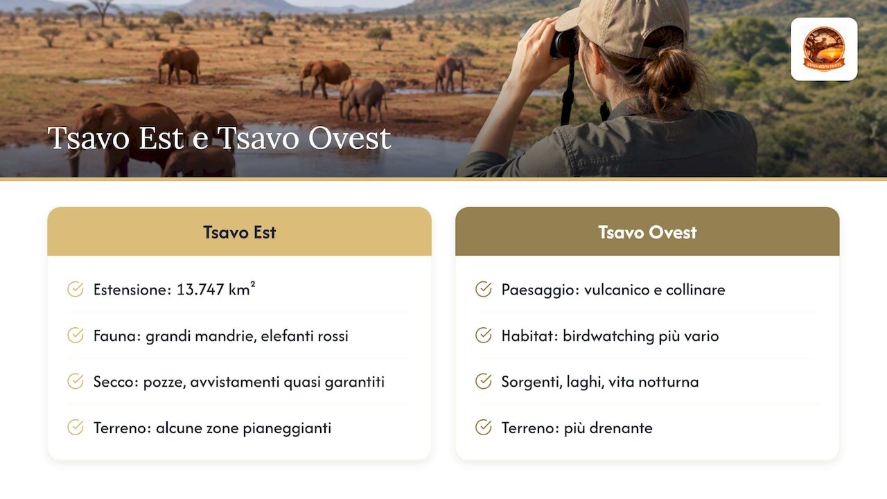 Confronto tra paesaggi e stagioni dei due Tsavo, quando andare a tsavo