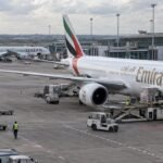 Aerei Emirates e Qatar al gate di Nairobi