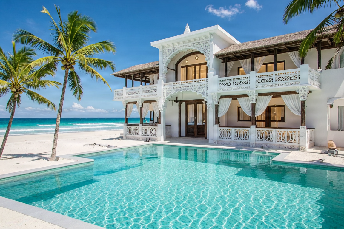 Villa di lusso sulla spiaggia di Watamu con piscina privata