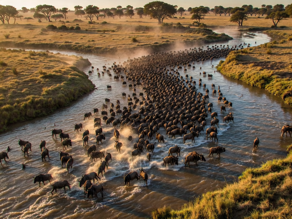 La grande migrazione nel Masai Mara Kenya