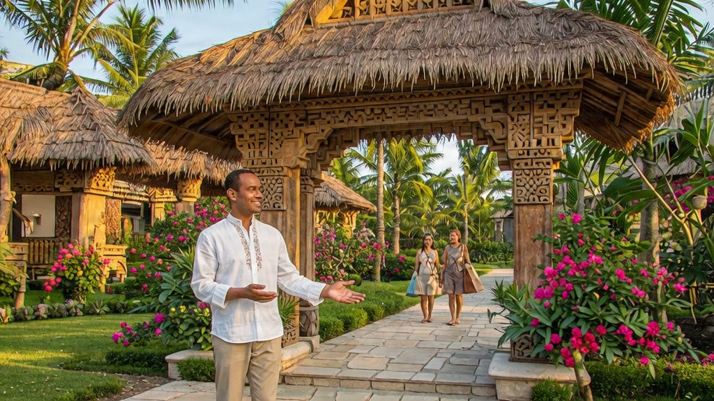 Ingresso accogliente di un resort a Watamu con personale che riceve gli ospiti